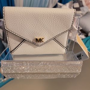 Nwt michael kors small trifold wallet white
